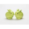 Fine Ceramic Green Bunny Rabbit Salt & Pepper Shakers Set,