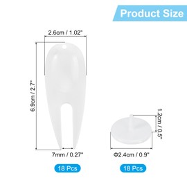 PATIKIL Golf Divot Repair Tool, 18 Pack Plastic Golf Divot Tool Golf Green Divot Fork with Ball Marker for Golf Golfer Repairing, White