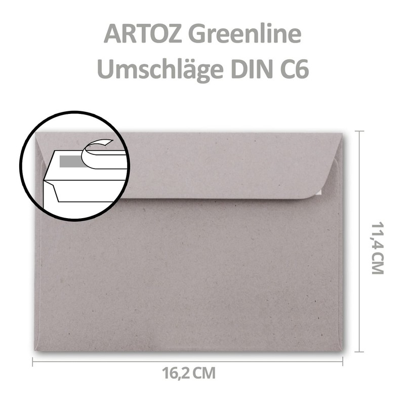 ARTOZ Greenline Series Envelopes DIN C6 11.4 x 16.2 cm