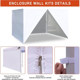 Eurmax USA Full Zippered Walls for 8x8 Easy Pop Up Canopy Tent,4 Walls ONLY(Brown)