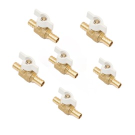 Brass PEX Ball Valve 1/2" with White T Handle, Pex Barb Water Shut Off Valve for Pex Tubing for Cold or Hot Water (10-Pack)