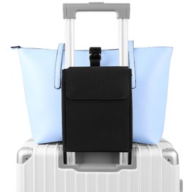 Vethers Luggage Straps, Travel Carry-on Luggage Helper, Adjustable Suitcase Strap Bag Travel Accessory Add a Bag for Duffel, Tote Bag, Laptop Bag, Baggage (Black Magnet)