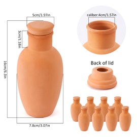 8pcs Ollas Self Watering Terracotta Planter Terra Cotta Clay Watering Spikes for Indoor Outdoor Plants - Large Reservoir Bulbs