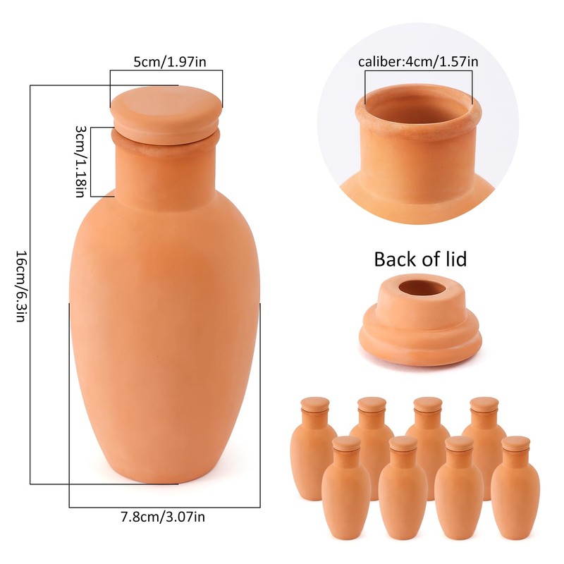 8pcs Ollas Self Watering Terracotta Planter Terra Cotta Clay Watering