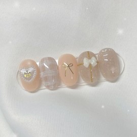 [Handmade Nail Tips] Winter Blurry Nail Tips - Petitful / [수제네일팁] 겨울블러리 네일팁 - 쁘띠풀
