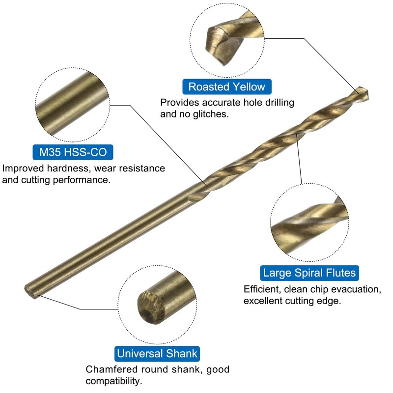 sourcing map Metric Tap & Drill Bit Set, 2pcs M2.5