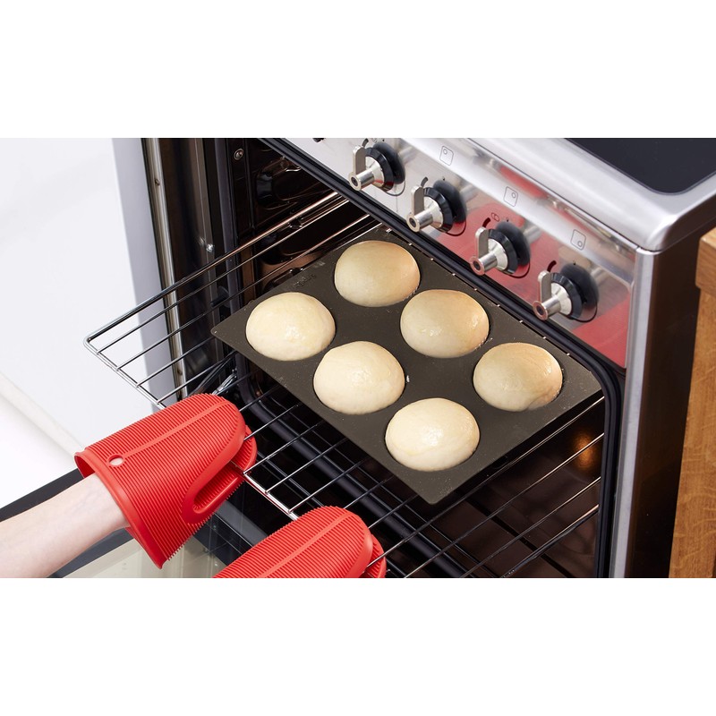 Lékué Topfhandschuh, Silikon, rot/schwarz, einzeln, 12x10x11 cm