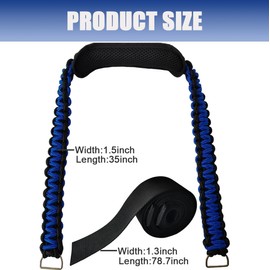 Ajqxh Heavy-Duty Cooler Strap for Engel-13qt and 19qt, Adjustable Shoulder Harness and Buckles, Black and Blue Weave Design, Cooler Accessories, Upgrade Carry System