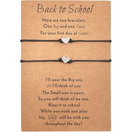 INENIMARTJ Back to School Gift Bracelet Mommy and Me Matching Bracelet Set School First Day Of School Bracelet for Women Heart Butterfly Wish Matching Bracelets for Mother Daughter (E)