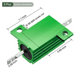 YOKIVE 5 Pcs Aluminum Case Resistor, Office LED Converter Replacement Wirewound Resistance, Great for Daily Use (Green, 25W 30 Ohm)