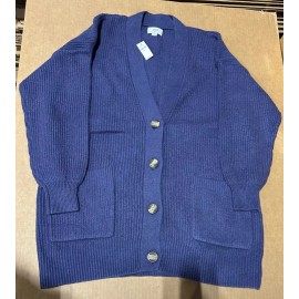 Aerie NWT Aerie Oversized Button Front Navy Blue Cardigan - XS