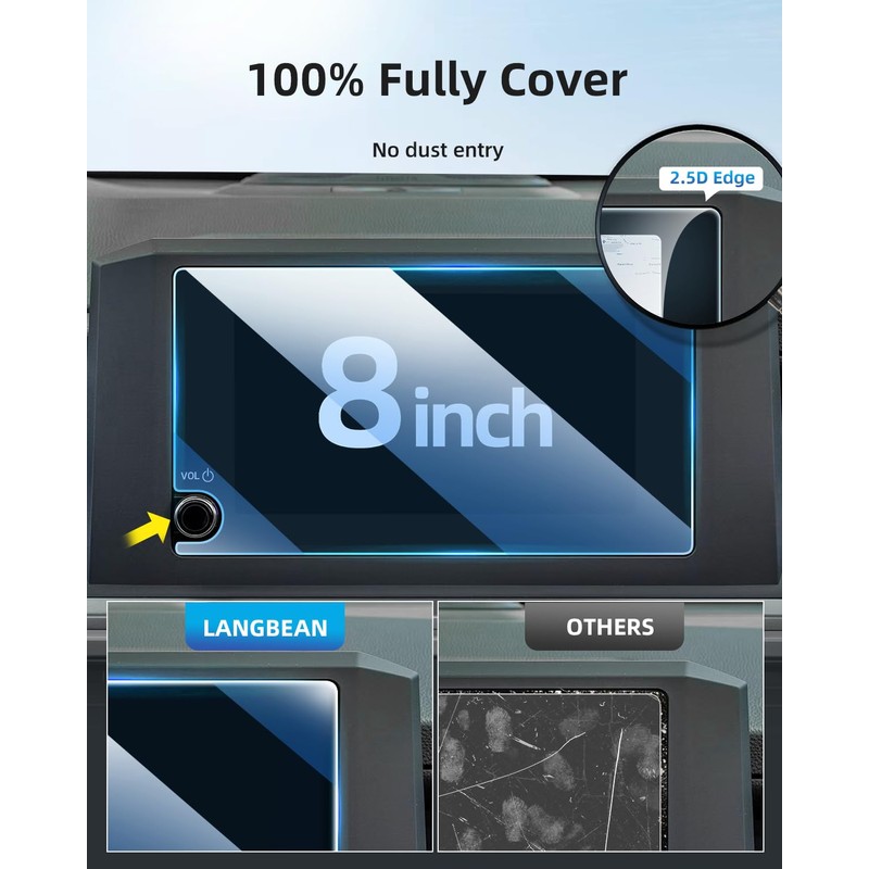 LANGBEAN Screen Protector for 2025 2024 Toyota Tacoma 8 inch