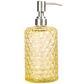 YunNasi Soap Dispenser with Stainless Steel Pump, Refillable Liquid Hand Soap Dish Soap Dispensers for Bathroom Counter, Kitchen Sink (Yellow)