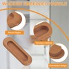 MOROBOR 2PCS Oval Wood Recessed Concealed Handle, Embedded Design Sliding