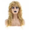 Baruisi Long Curly Wavy Blonde Wig with Bangs Synthetic Heat