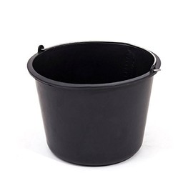 Black plastic builders bucket water mixing palstering 5 L