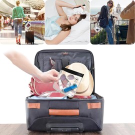 Airport Security Liquids Bags,20x20cm 4 Pcs Clear Travel Toiletry Bag TSA Approved Toiletry Bags Waterproof & Leakproof Makeup Bag for Men Women,Travel Accessories,Holiday Essentials