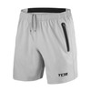 TCA Elite Tech Running Shorts Men's with Zip Pockets, grey,