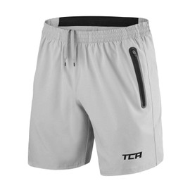 TCA Elite Tech Running Shorts Men's with Zip Pockets, grey, xl
