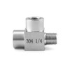 QWORK Stainless Steel Pipe Fitting, 1/4" NPT Male x 1/4"