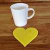Heart Shaped Coaster Set - Yellow - Set of 4