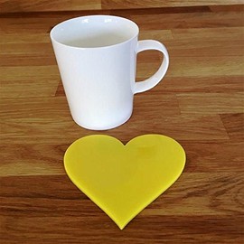 Heart Shaped Coaster Set - Yellow - Set of 4