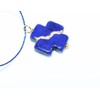 Kintsugi Petite 16mm Square Cross Lapis-Blue Howlite, Broken, Mended with