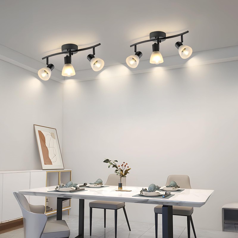 KEESFU 3 Light Track Lighting Fixtures Ceiling,Adjustable Directional Ceiling Lights