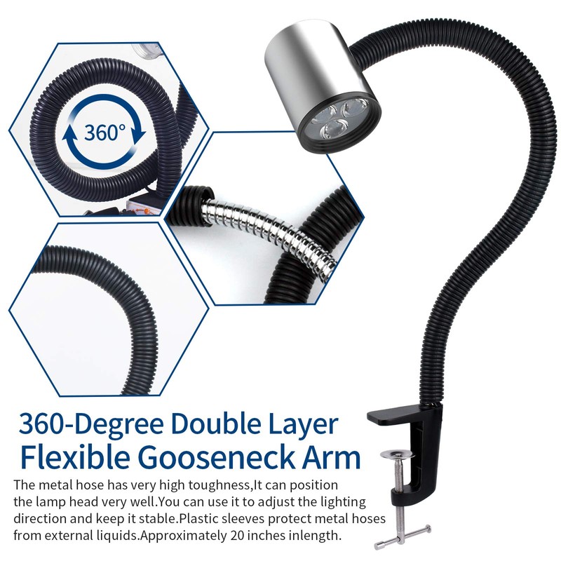 Led C Clamp Work Light IP65 Water Proof Flexible Gooseneck
