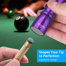 eSynic Popular Snooker Cue Tips Shaper 3 in 1 Pool Cue Tips Shaper Set Billiard Snooker Accessories Pool Cue Accessories Snooker Cue Tips Shaper 3 in 1 Tool - -Shaper, Scuffer, Aerator (Purple)