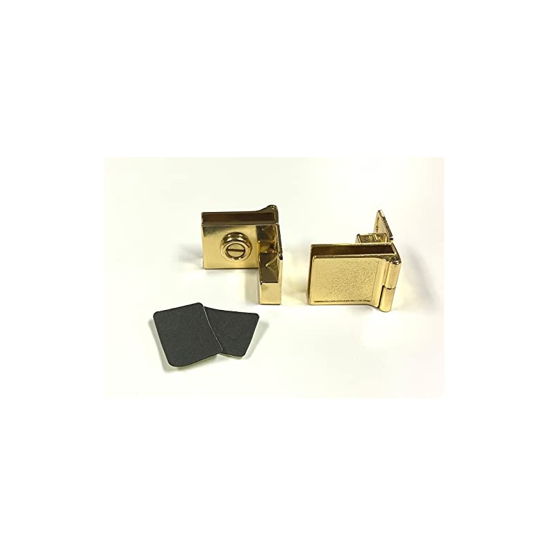 Inset Side-Mount Glass Door Hinge, Polished Brass