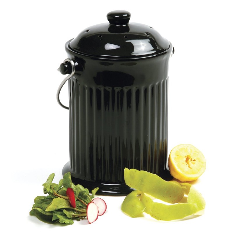 Norpro, Black Ceramic Compost Keeper, One Size