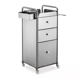 미용츄레이 커트 트레이 선반 카트 가위정리대 작업대 [2층 검정 알루미늄] Beauty Churei Cut Tray Shelf Cart Scissors Organizer Workbench [2-Tier Black Aluminium]