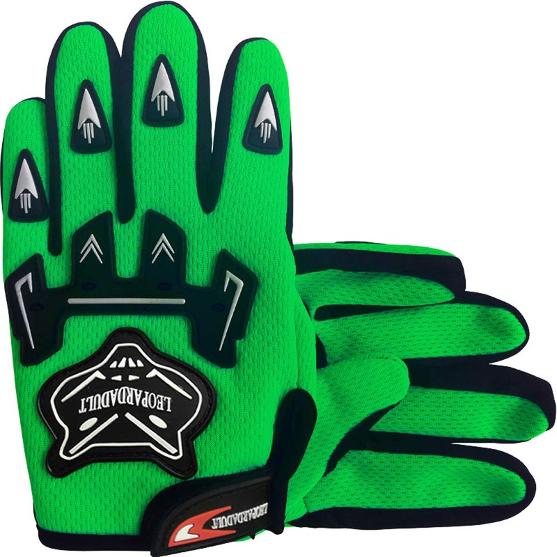 Leopard Reinforced Adult Motorcycle Sports Gloves Green S - 8cm