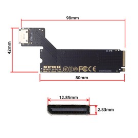 NFHK PCI-E 4.0 M.2 M-Key to Oculink SFF-8612 SFF-8611 Host Adapter for 2024 ThinkBook 14+ AMD8845 External Graphics Card & SSD