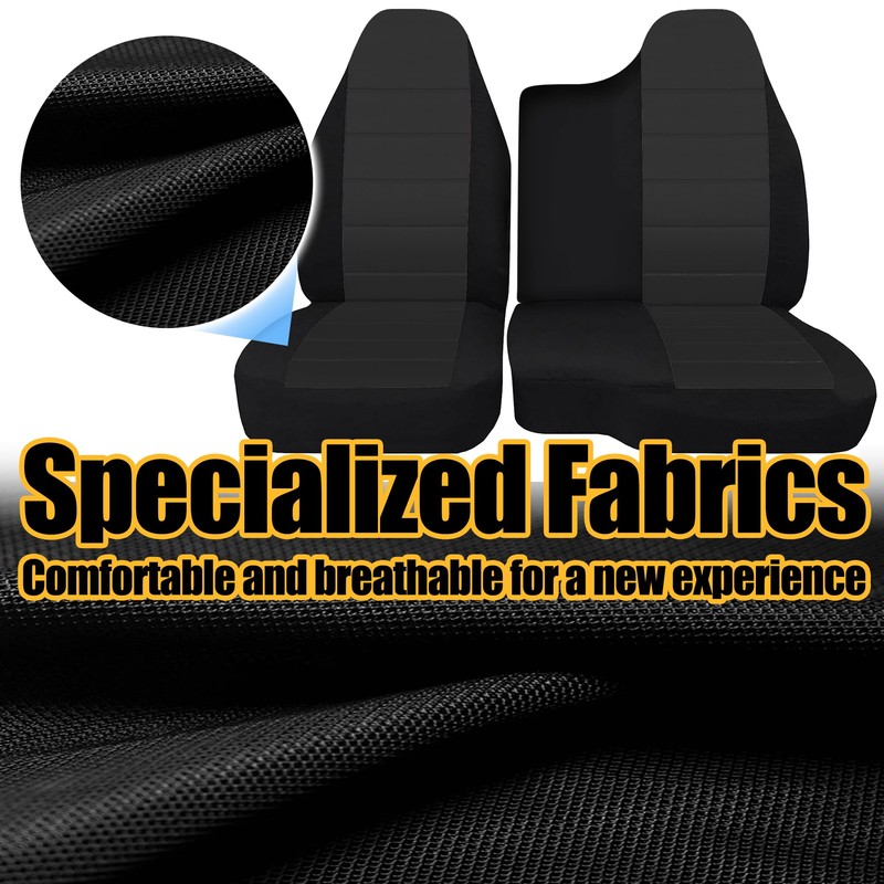 FIOQE Black Oxford Fabric Seat Protectors for Ford Ranger 1998