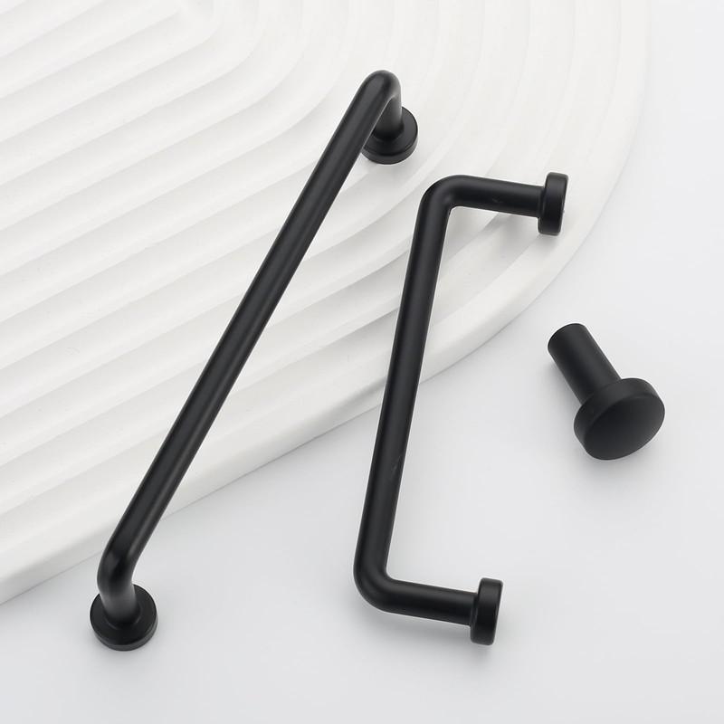9BUILD EU0025 Pack of 6 Furniture Knobs Black Cabinet Knobs