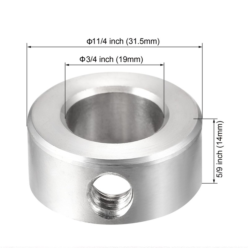 uxcell Drill Stop 3/4" I.D. Stainless Steel for Set Screws