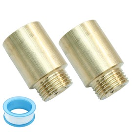 Cionyce 2 Pack Brass G1/2 Male to Female Thread 41mm Length Pipe Fitting Shower Head Extension Arm Apply to Outdoor/Faucet/Industrial