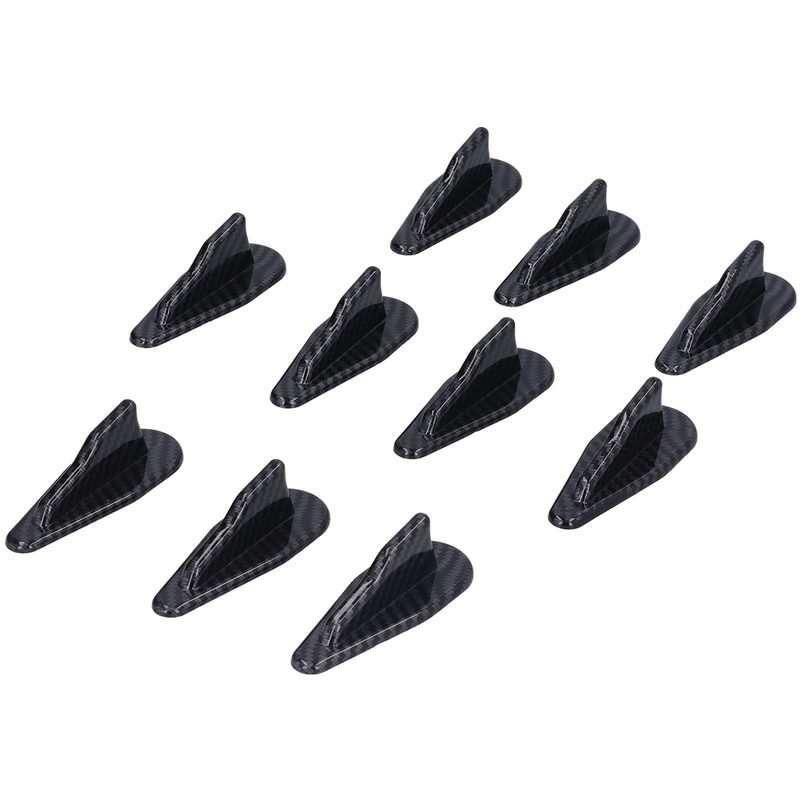 10PCS Shark Fin Kit Spoiler Wing Set with Carbon Fiber