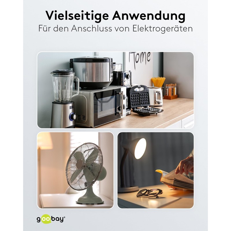 Goobay 50082 Angled Power Cable / Open Cable Ends &