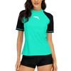 Halcurt UV Shirt, Women's Short-Sleeved Rash Guard UPF 50+ Swimming