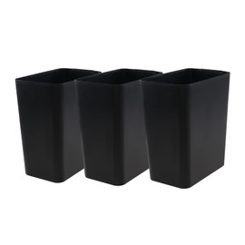 Gainhope 3-Pack 4.5 Gallon Plastic Small Trash Can Wastebasket, Black Garbage Container Bin for Under Desk, Office, Bathroom, Living Room, Classroom