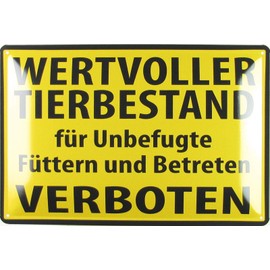 Tin Sign 20 x 30 cm Curved Valuable Animal Stock Warning Sign Decorative Gift Sign