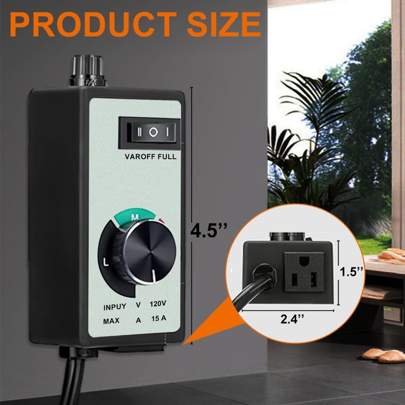 Midcvfrun Electronic Fan Speed Controller, 0-100% Variable Speed Adjuster for