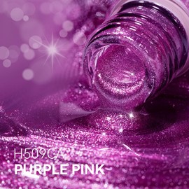 MEGIOR Cat Eye Gel Nail Polish 15ml Glassy Purple Pink Magnetic Gel Polish with Magnet Soak Off UV Gel Nail Polish Nail Art Manicure Salon DIY Home