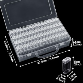 64-Slots Diamond Painting Storage Containers with 5D Diamond Art Painting Tools, 6pcs Diamond Painting Pen, 6pcs Diamond Painting Trays, 10pcs Jelly Glue, Diamond Painting Kits for Adults and Kids