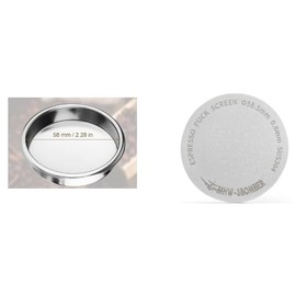 Yuiturt 51mm Espresso Puck Screen Metal Coffee Filter, 58 Mm Blind Filter, Stainless Steel Backflush Inser, Reusable Espresso Filters for 51mm Portafilter Basket 0.8mm Thickness FG5580S-OS Gaggia