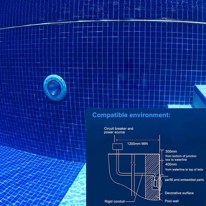 COOLWEST LED Pool Lighting, 54 W RGB Pool Lighting Underwater