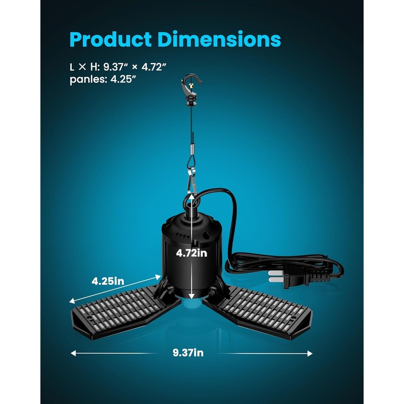 Motion Sensor Garage Light Plug-in 80W 8000LM, Motion Activated Led